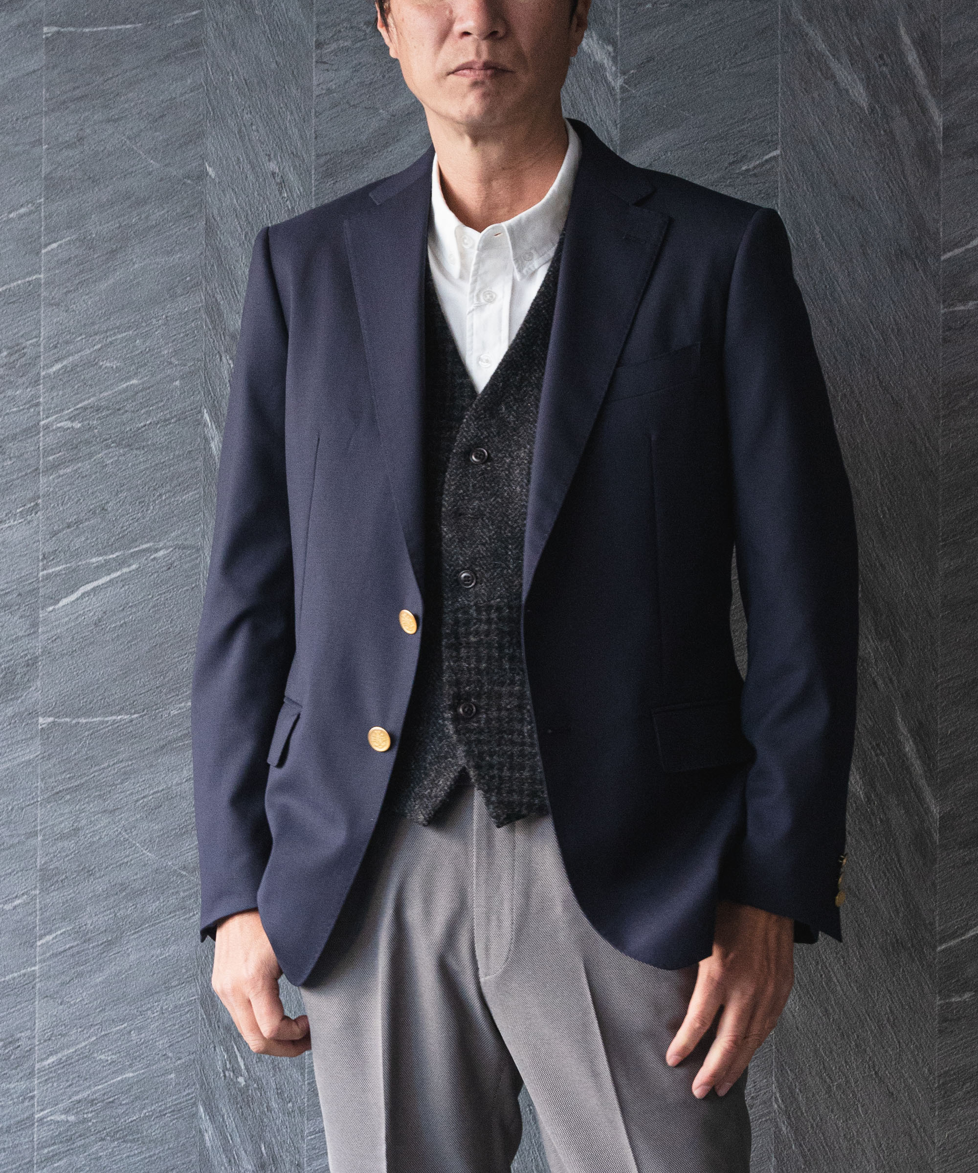 楽天市場】紺ブレザー メンズ ジャケット 春夏 金ボタン シルバー