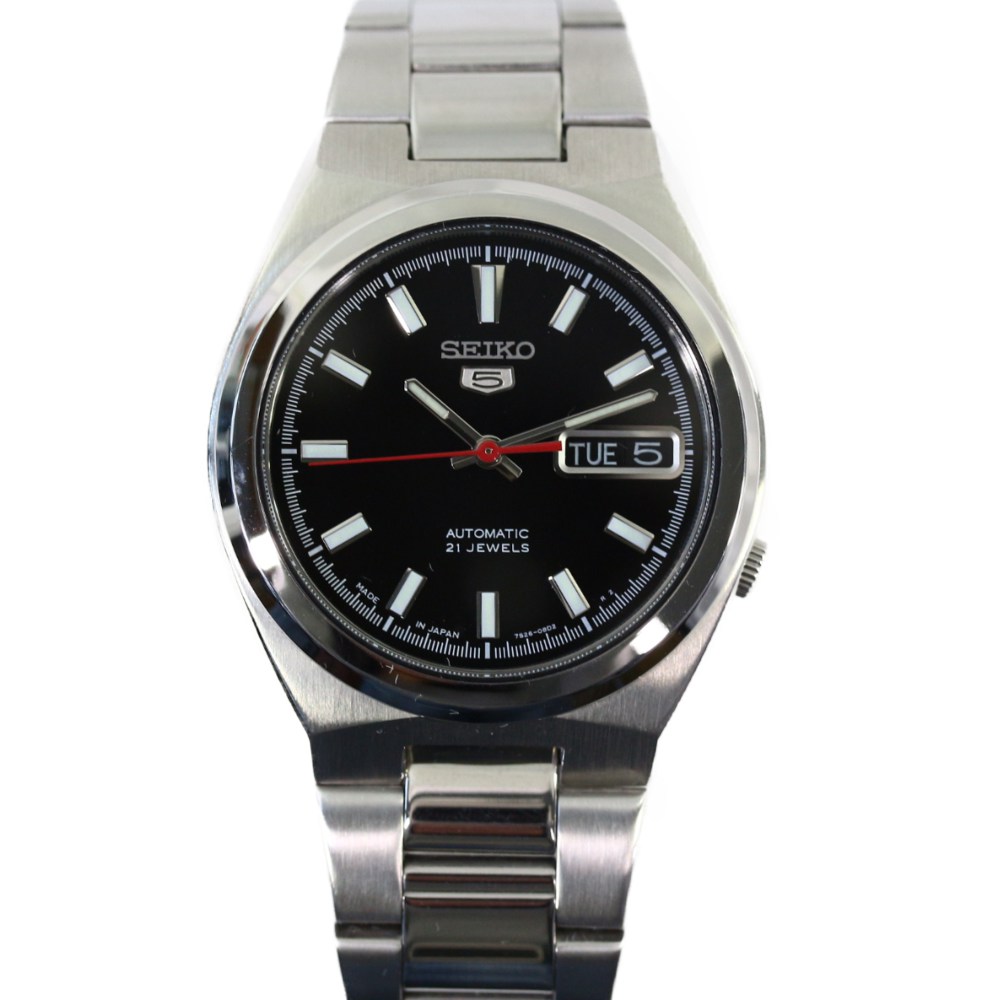 楽天市場】美品・セイコーファイブ 自動巻き時計 裏スケ ブラック文字