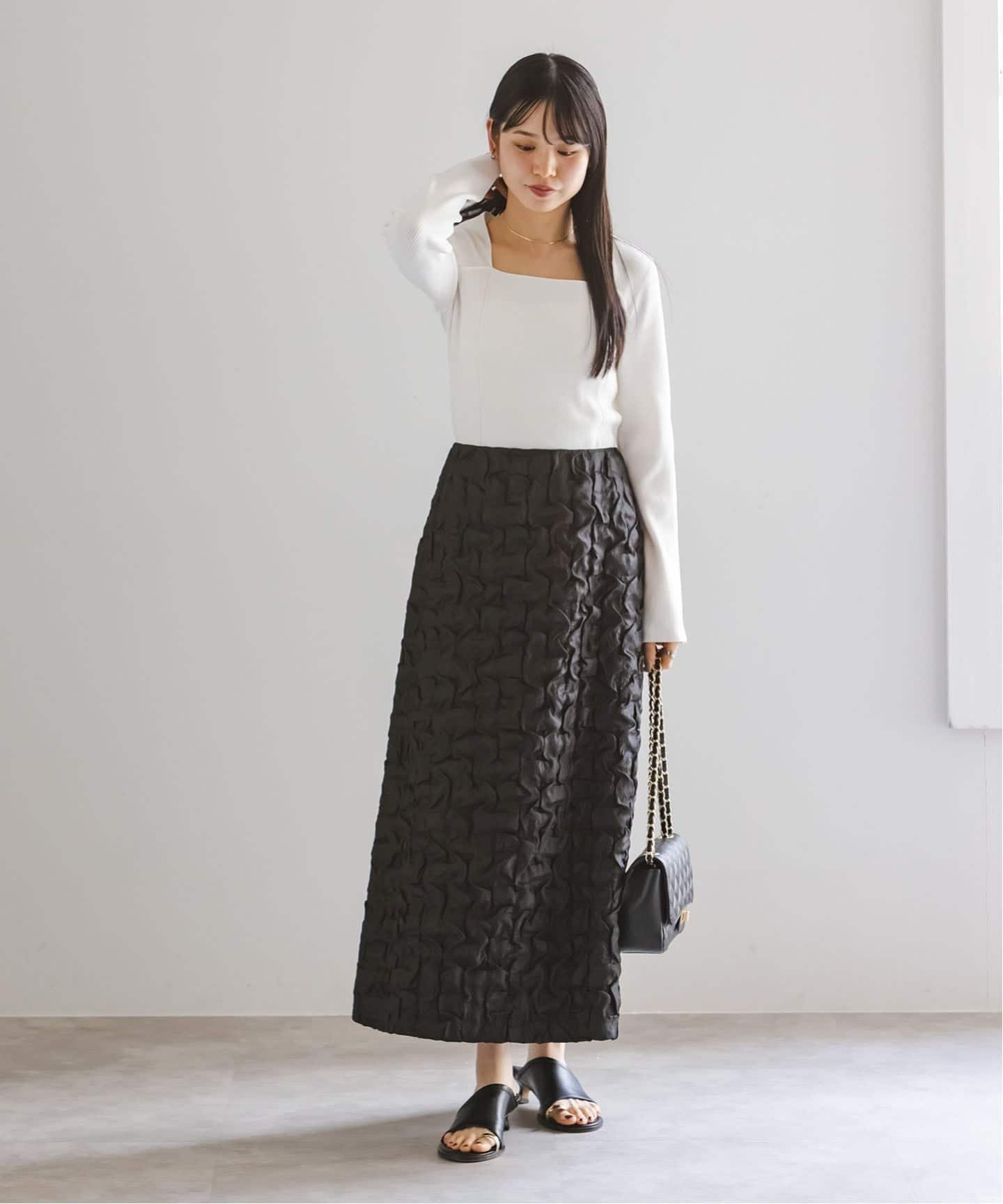 NOBLE｜ランダムタックジャガードスカート | Rakuten Fashion(楽天