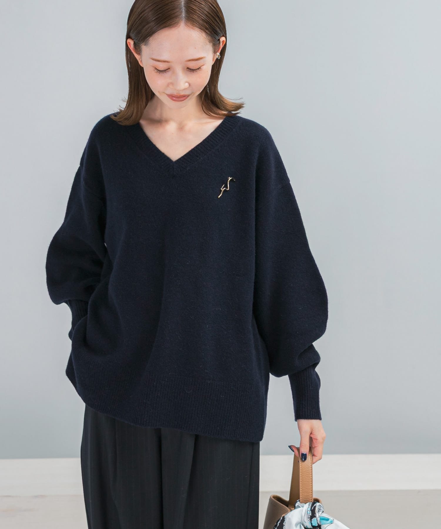 URBAN RESEARCH ROSSO｜ウールカシミヤVネックニットプルオーバー