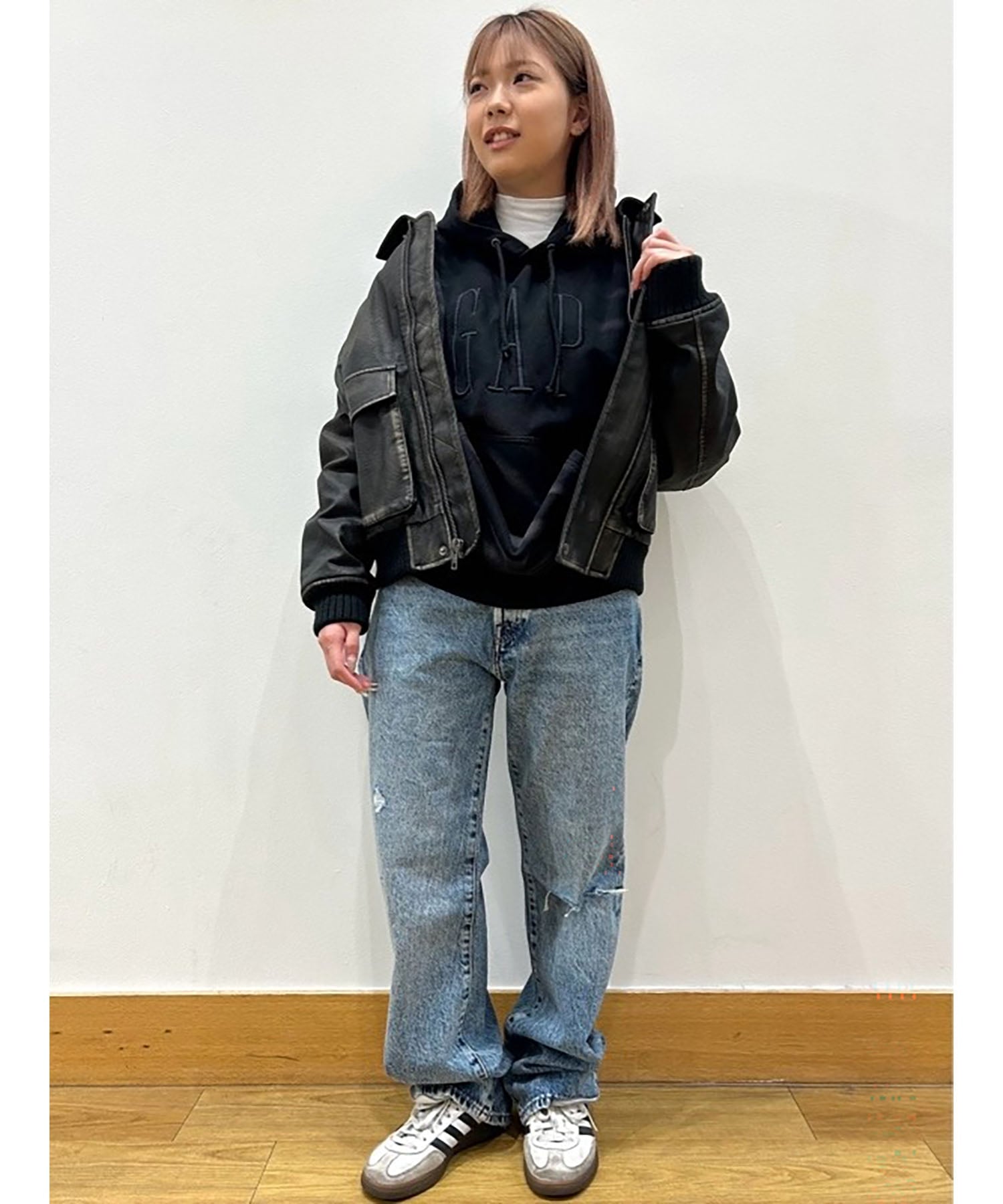 GAP｜(U)リサイクル ヴィーガンレザー ボンバージャケット | Rakuten