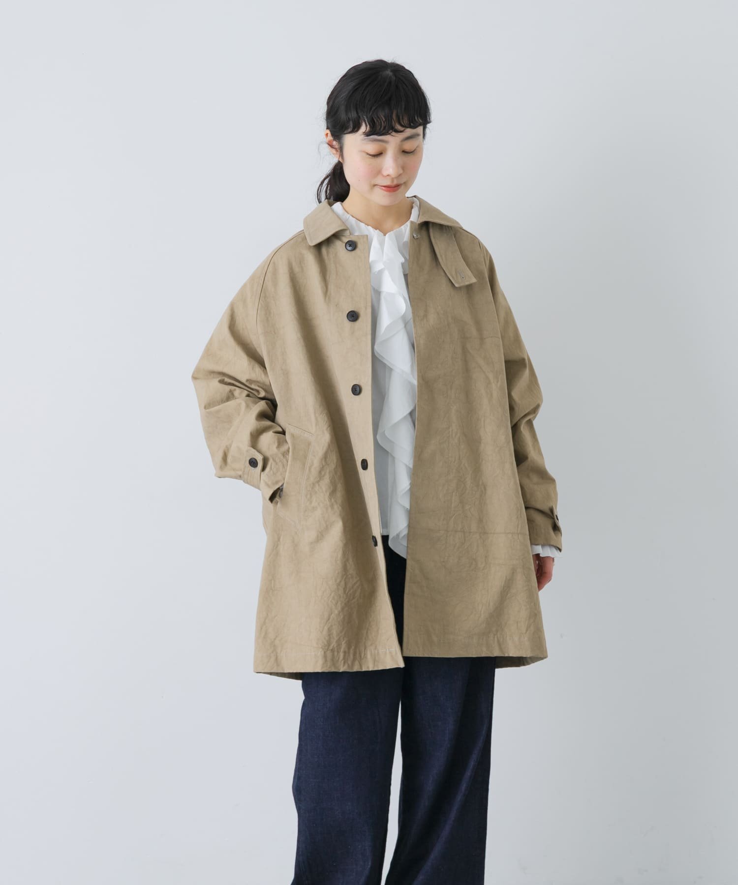 かぐれ｜コットンバックタックショートコート | Rakuten Fashion(楽天