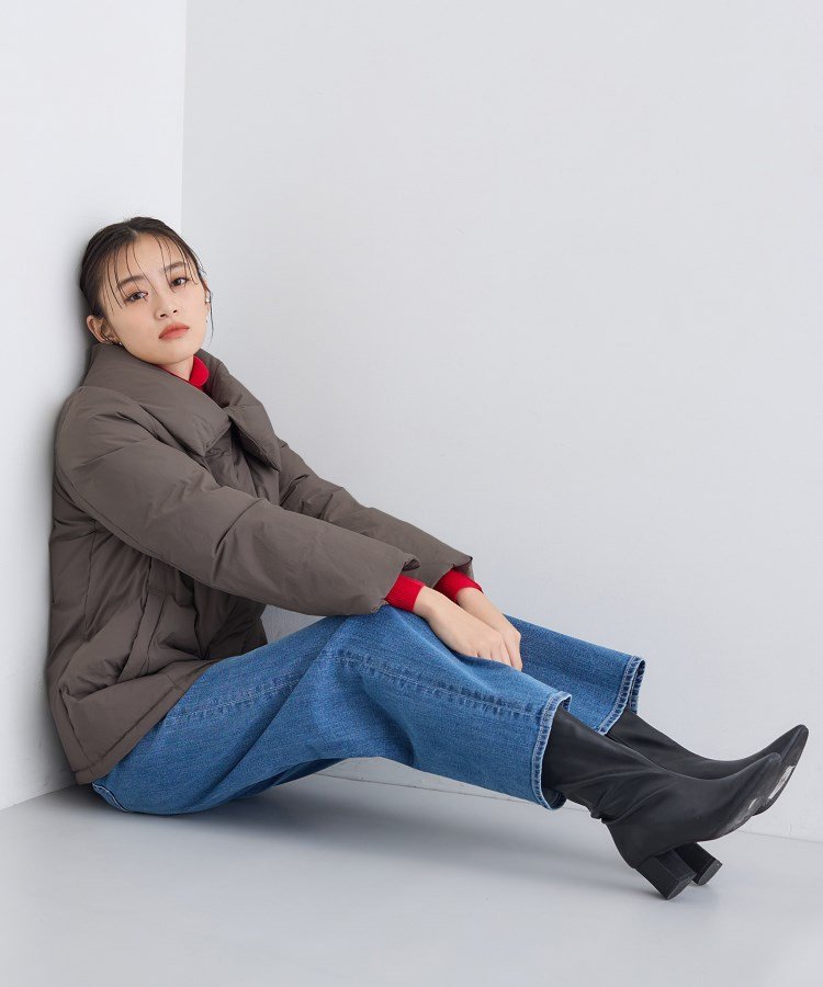 INDIVI｜【撥水/洗える/デザイン衿】ステッチレス ショートダウン