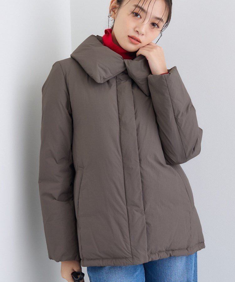 INDIVI｜【撥水/洗える/デザイン衿】ステッチレス ショートダウン