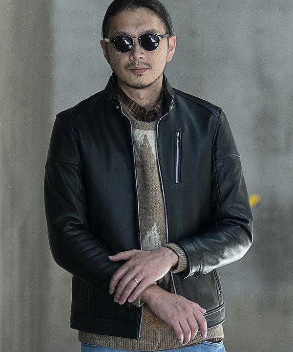 MEN'S BIGI｜シングルライダースレザージャケット | Rakuten Fashion