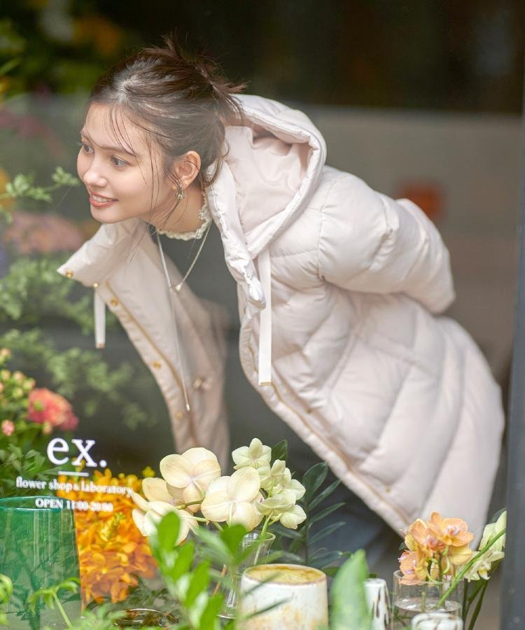 index｜KAWADAダウンドロストミドルコート【撥水/洗濯機OK/2WAY/静電気