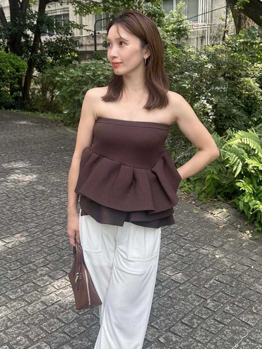 styling/｜ラッフルニットベアトップ | Rakuten Fashion(楽天