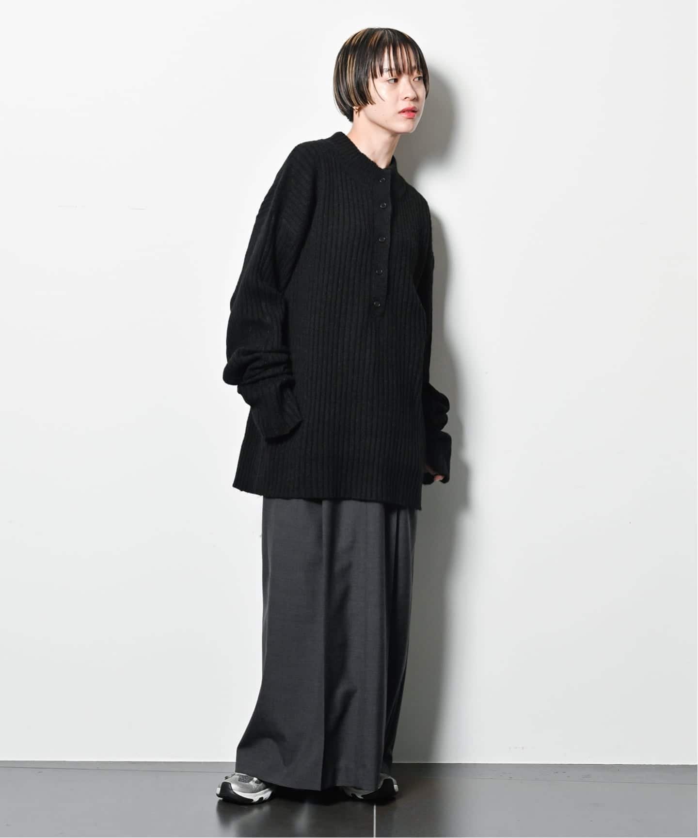CITYSHOP｜RIB HENRY NECK SWEATER:ニット | Rakuten Fashion(楽天