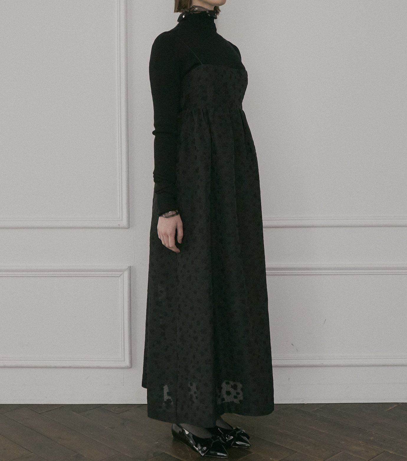 LE CIEL BLEU｜フラワーシアージャカードドレス / Flower Sheer