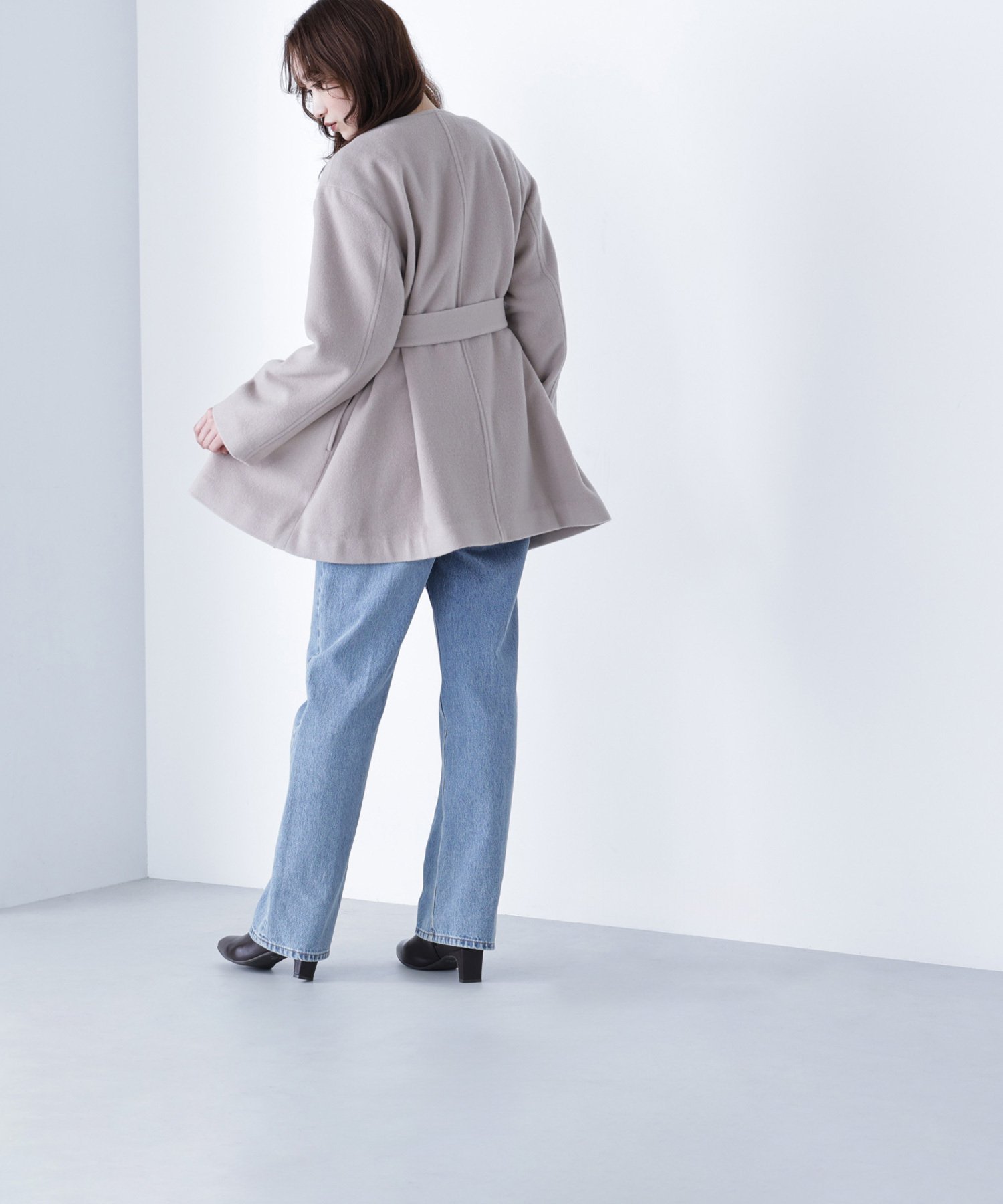 NATURAL BEAUTY BASIC｜ベルテッドミディコート | Rakuten Fashion