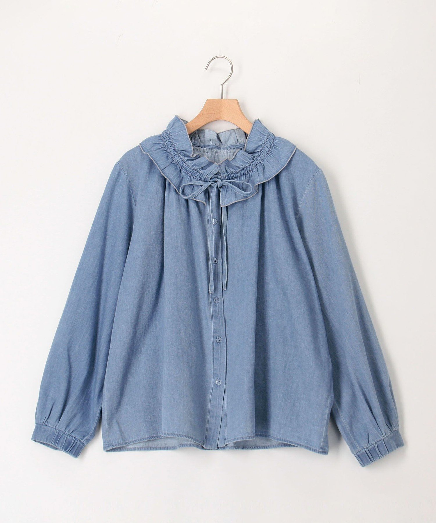 NOLLEY'S｜ライトデニムフリルブラウス | Rakuten Fashion(楽天