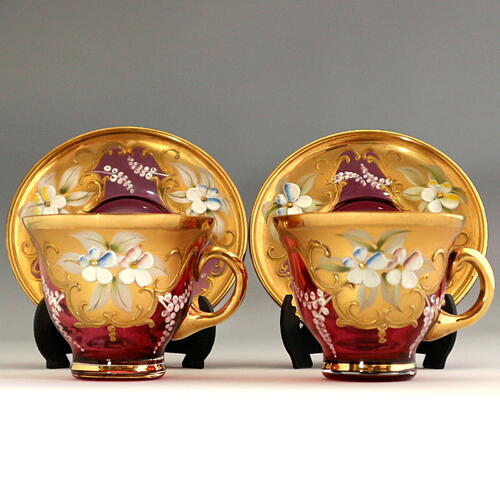 楽天市場】ヴェネチアン ベネチアン グラス ムラノ ピンク カップ