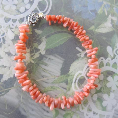 楽天市場】美しいピンク珊瑚 枝のブレスレット SILVER.925アジャスター