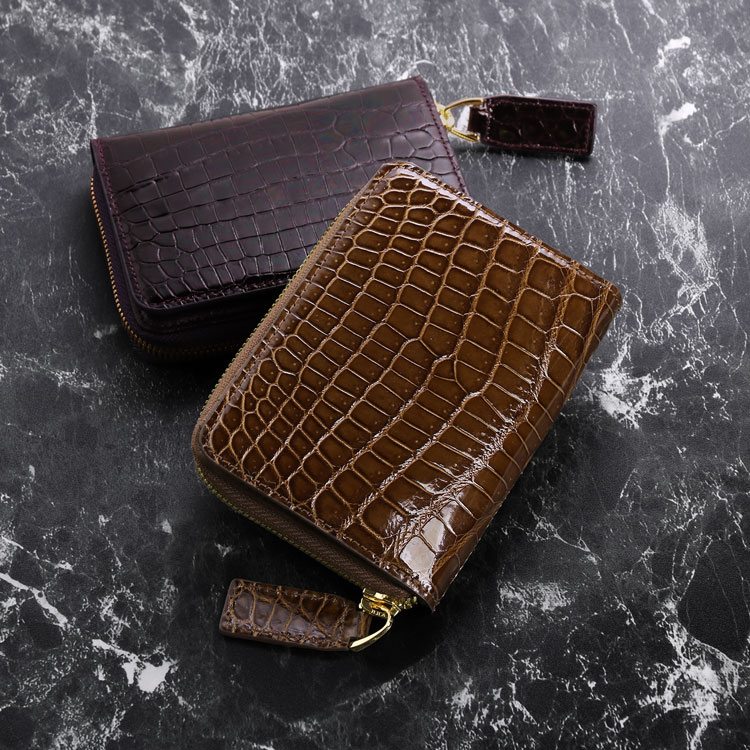 楽天市場】クロコダイル ミニ財布 メンズ 本革 シャイニング 加工