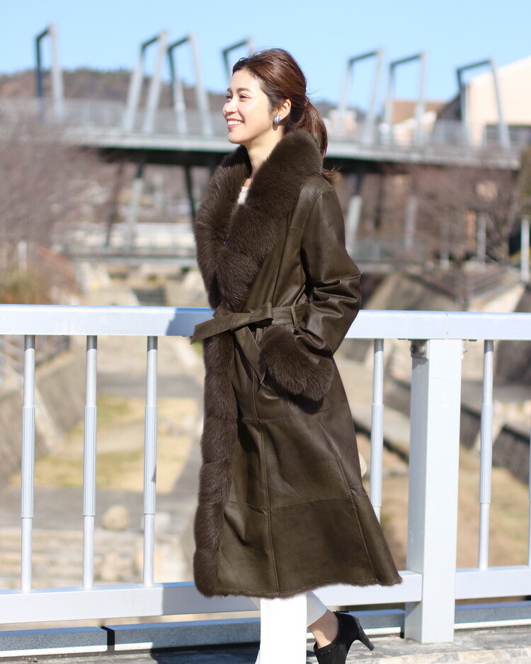 楽天市場】ラビット ダブルフェイス ロングコート フォックス