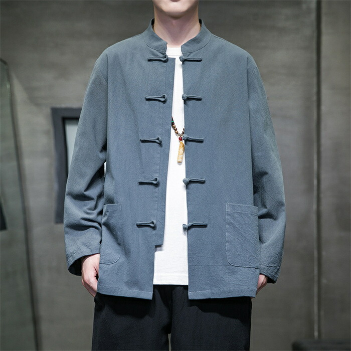 楽天市場】チャイナ服 メンズ シャツ 綿麻 チャイナシャツ カンフー