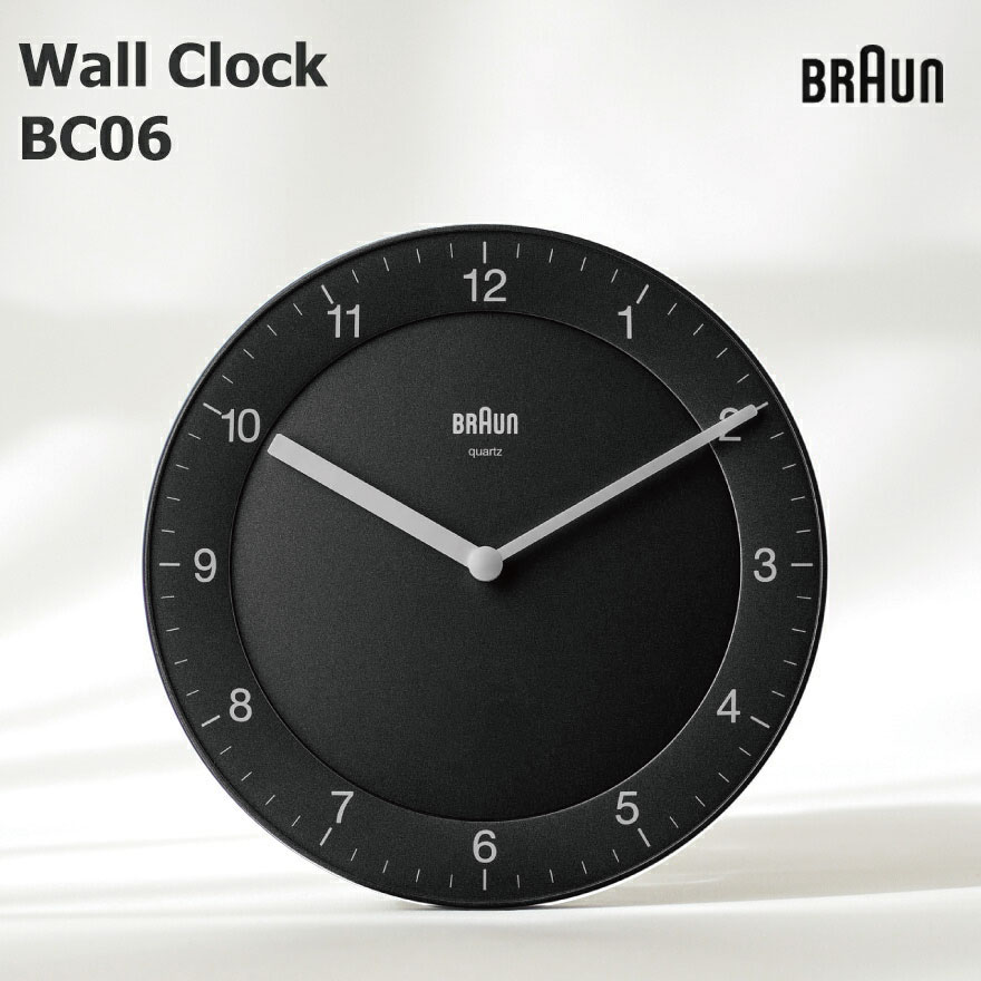 楽天市場】BRAUN Wall Clock BC06 ブラック ホワイト BRAUN ブラウン
