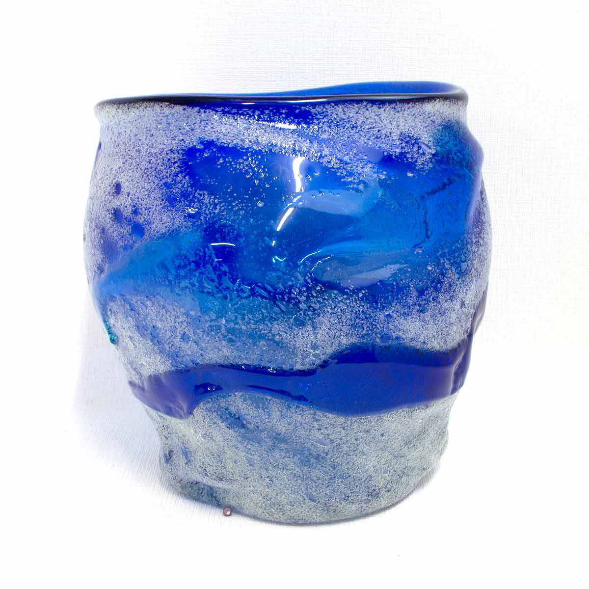 楽天市場】稲嶺盛吉(宙吹きガラス工房虹) 琉球ガラス 花入れ 白泡二色