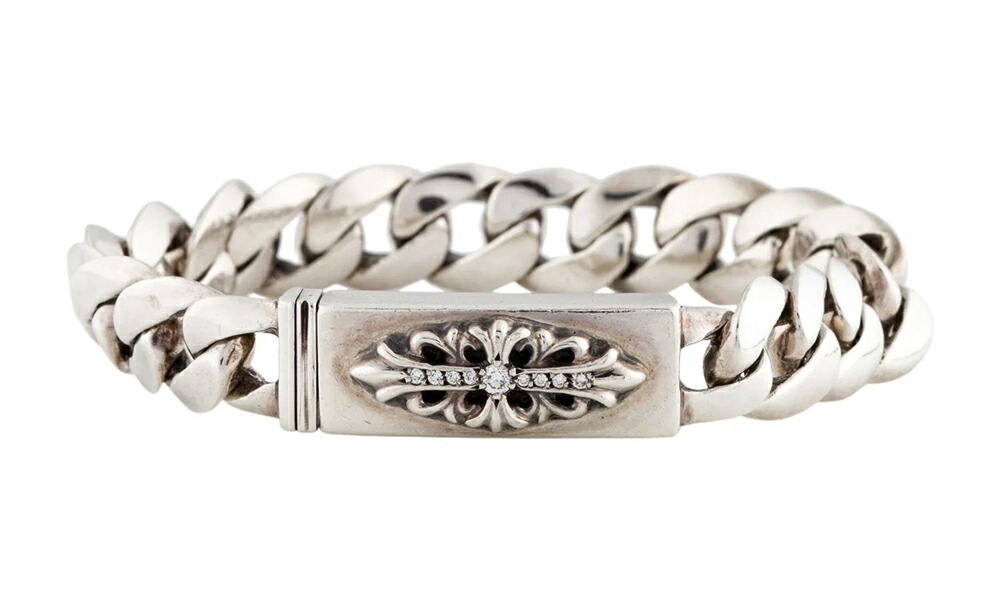 楽天市場】CHROME HEARTS CLASSIC LINK DIAMOND FLORAL CROSS BRACELET