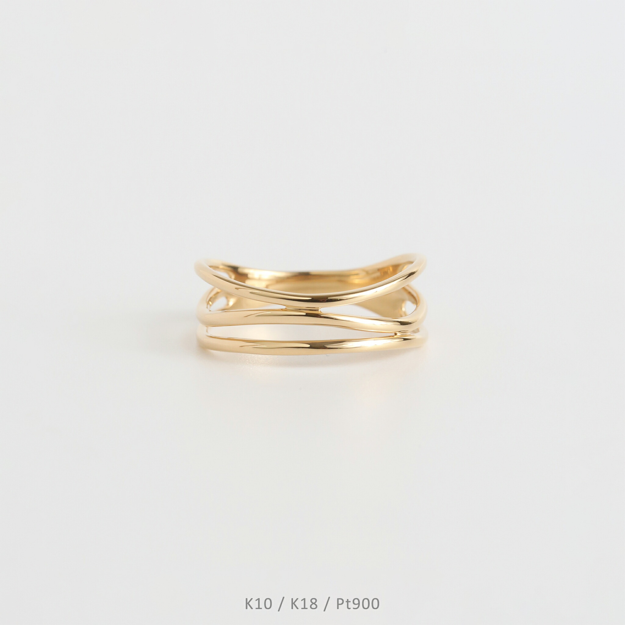 楽天市場】【Jouer Ring】 K10/K18/pt900 三連 地金 リング 指輪 曲線