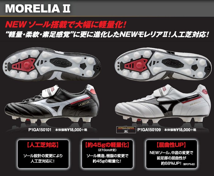 楽天市場】即発送 モレリア2 SI 取替式 MIZUNO ミズノ サッカー