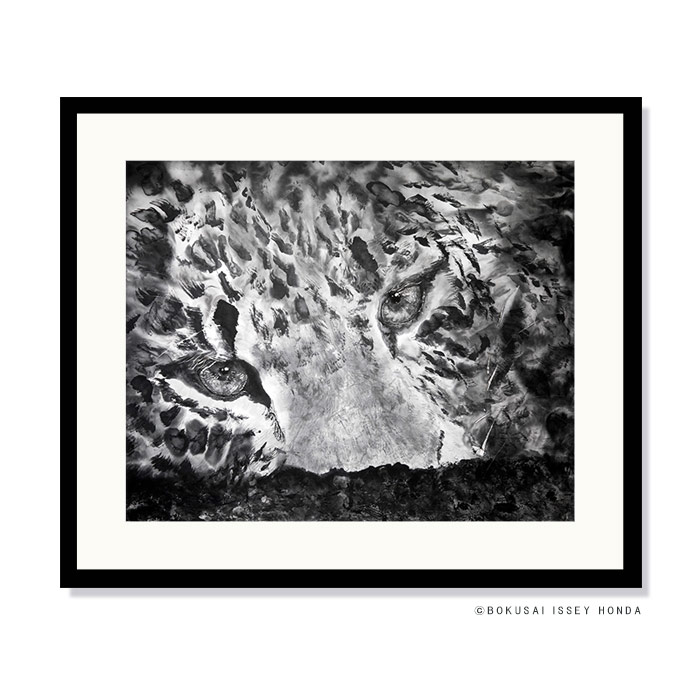 楽天市場】圧倒的迫力 本田一誠 豹水墨画・樹上 革新的な技法で描かれ