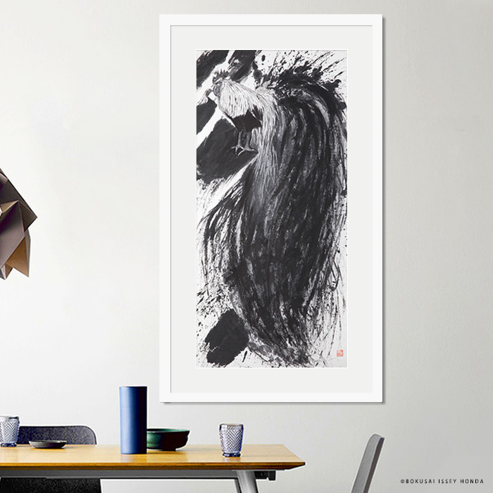 楽天市場】【2月25日 限定クーポン】本田一誠 鶏水墨画【伸】尾長鶏