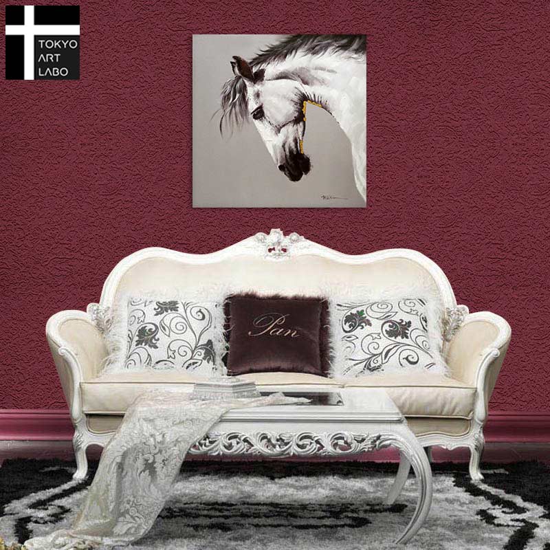 楽天市場】【楽天ランキング1位獲得】絵画 馬 ホワイトホース 白馬 馬