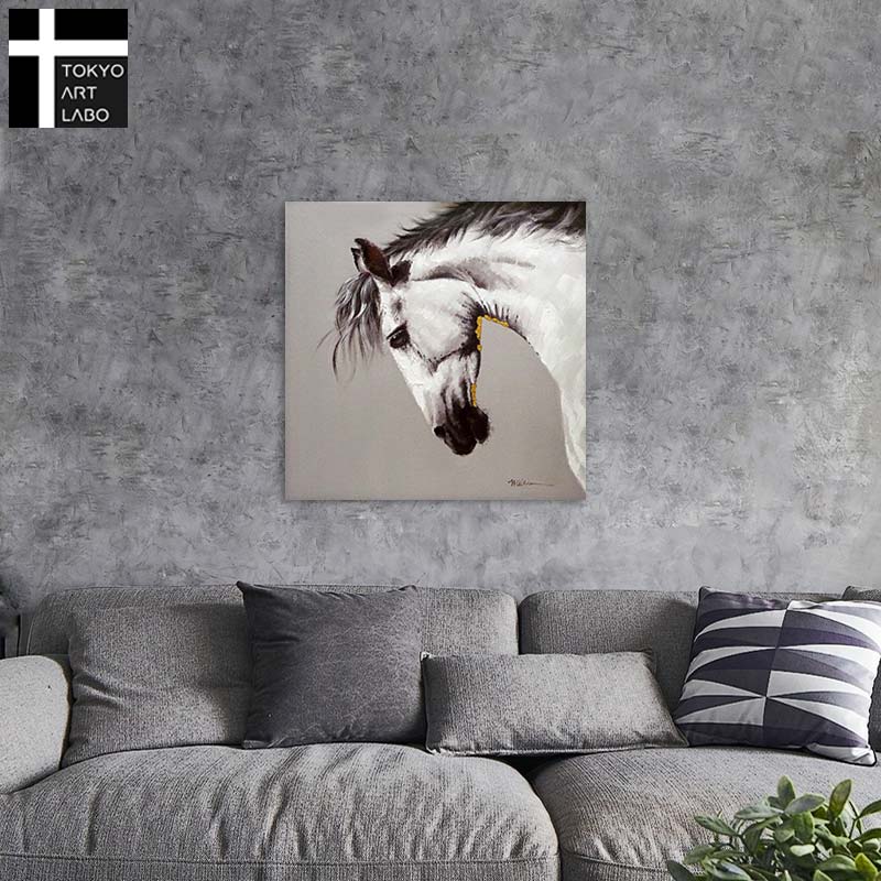 楽天市場】【楽天ランキング1位獲得】絵画 馬 ホワイトホース 白馬 馬