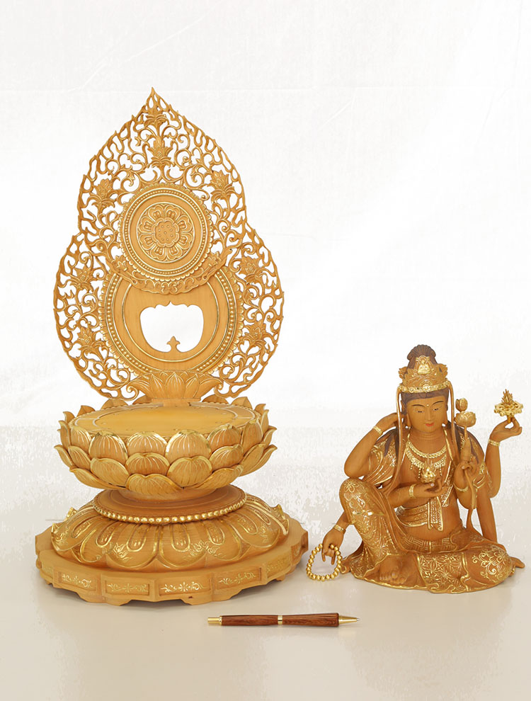 楽天市場】【総高53cm】如意輪観音 木彫 仏像一刀彫 / 素材：香榧