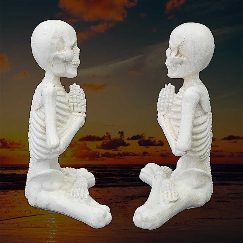 楽天市場】ガイコツ 置物 ドクロ 置物 スカル オブジェ お祈りポーズ