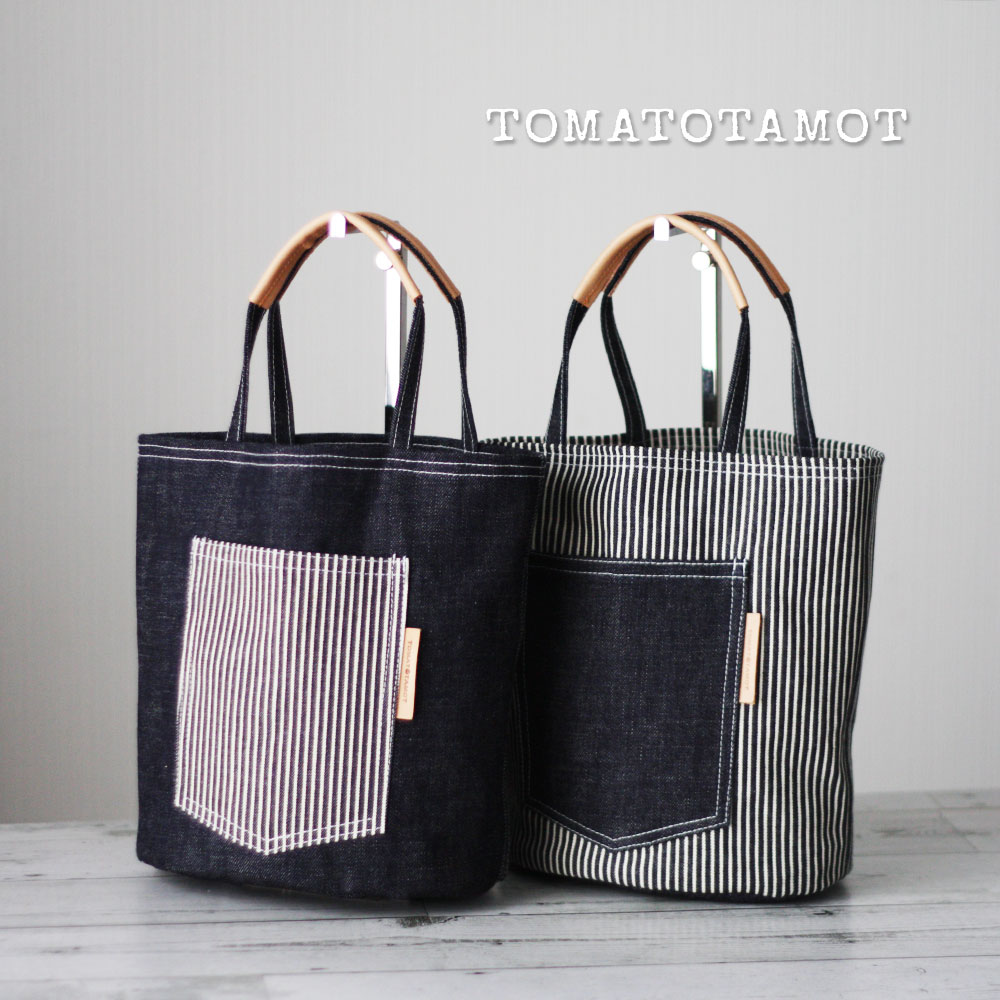 楽天市場】ミックスバケツトートバッグ☆巾着袋付き 岡山デニム