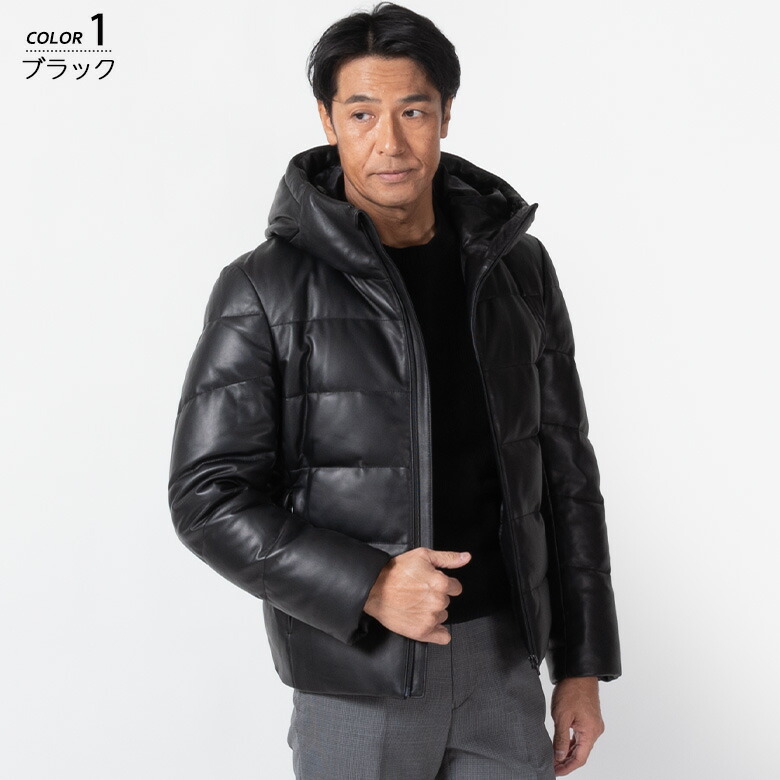 楽天市場】レザー ダウンジャケット メンズ ラムレザー 高級ラム 羊革