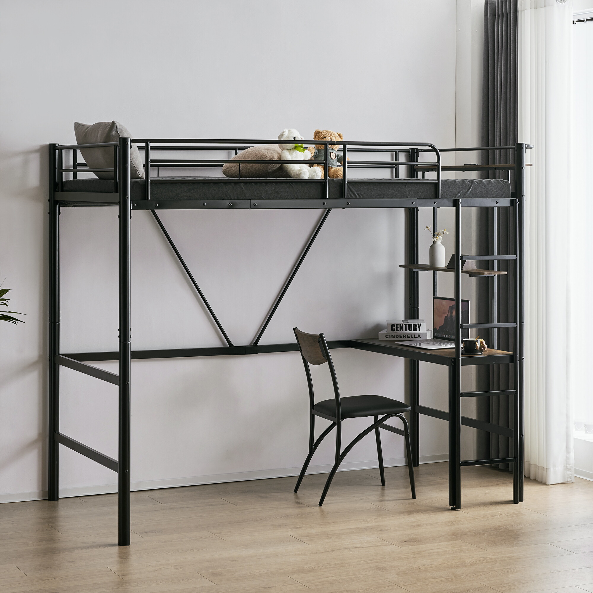 楽天市場】ロフトベッド シングル システムベッド パイプベッド 耐荷重