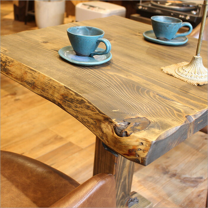 楽天市場】古材 無垢材 一本脚 カフェテーブル 幅65cm 高さ70cm 耳付き