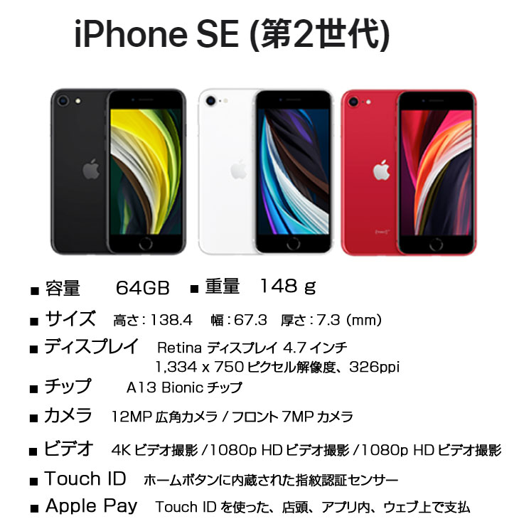楽天市場】【SIMロック解除済】Apple iPhone SE（第2世代）MHGP3J/A