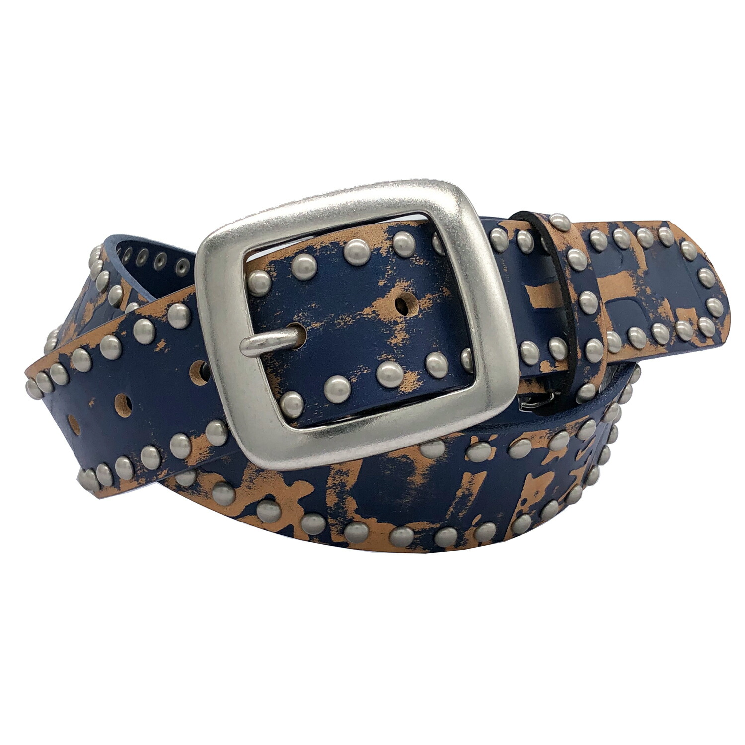 楽天市場】イタリアンレザー ベルト メンズ 本革 スタッズ ダメージ