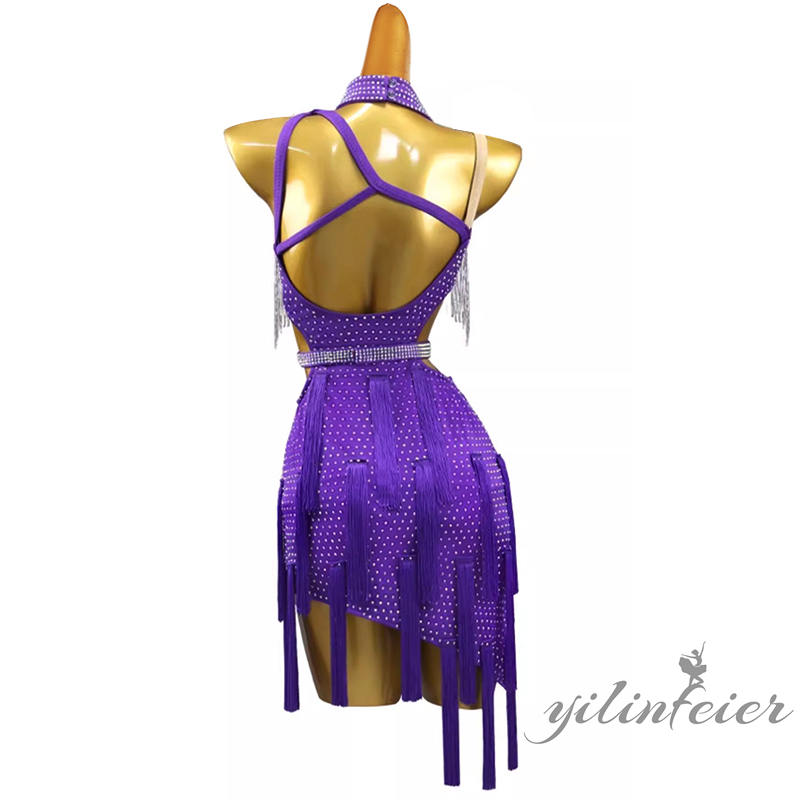 楽天市場】ラテンダンス ドレス 流れるようなフリンジ 社交ダンス衣装