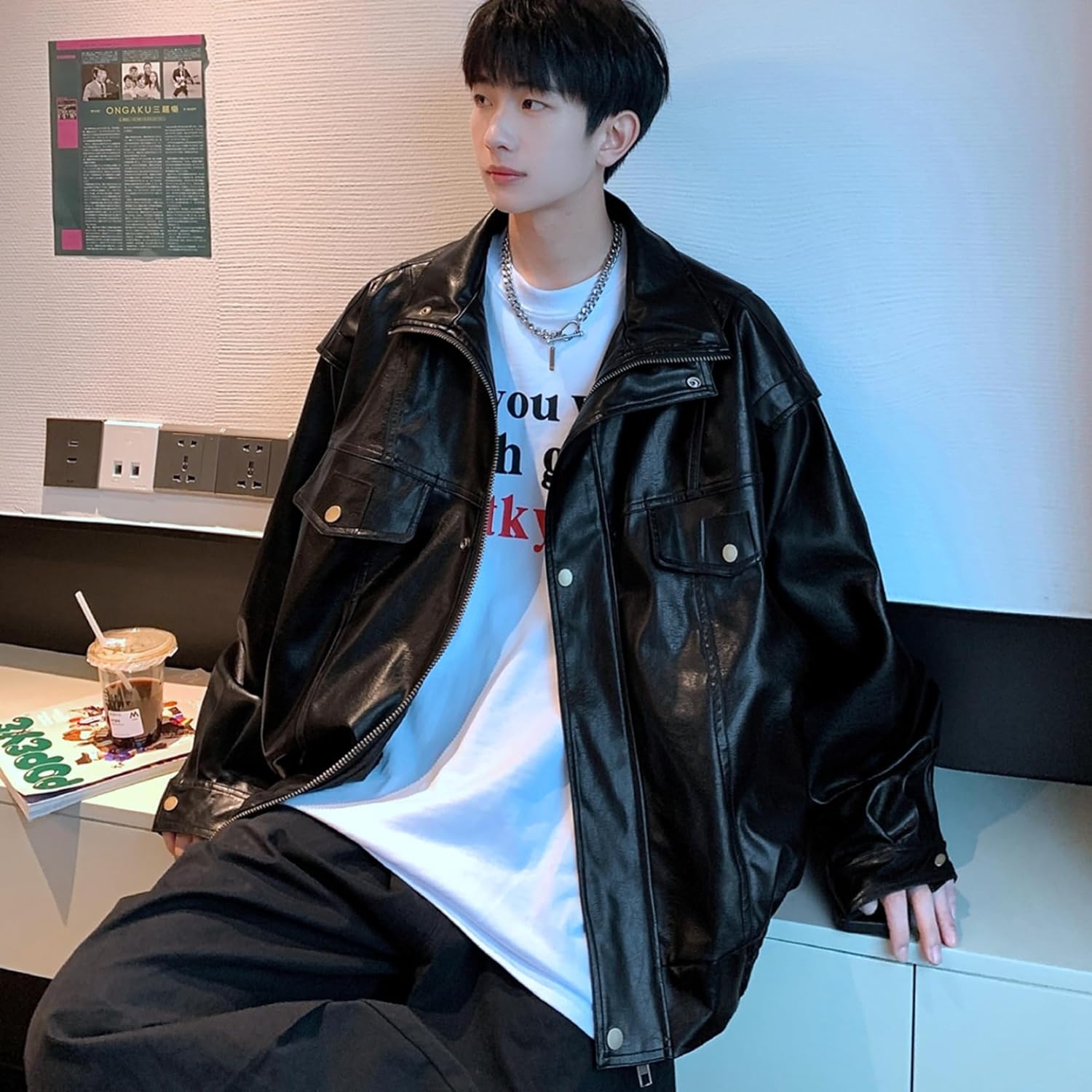 楽天市場】【20%OFFクーポン〜】黒 レザージャケット メンズ ブルゾン