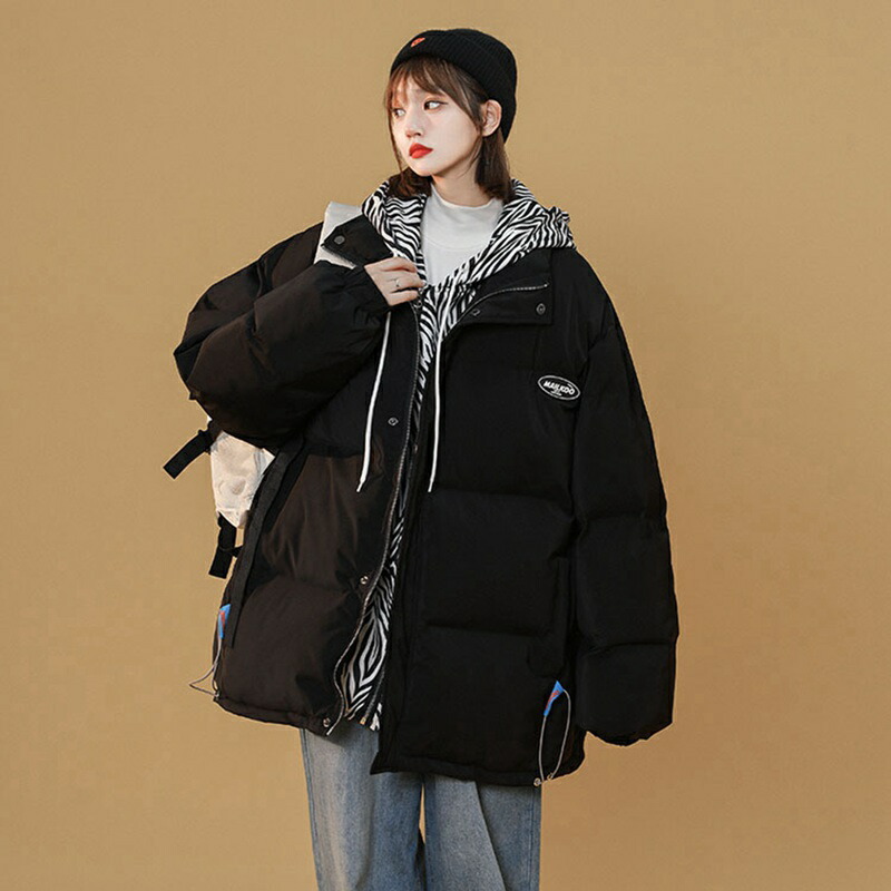 楽天市場】【20%OFFクーポン〜】重ね着風 ゼブラ柄 ダウンジャケット