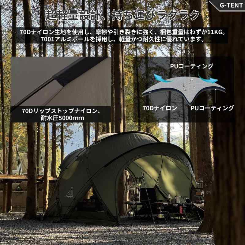 楽天市場】Tenplay 「G-TENT-M」シェルターテント ドームテント 拡張