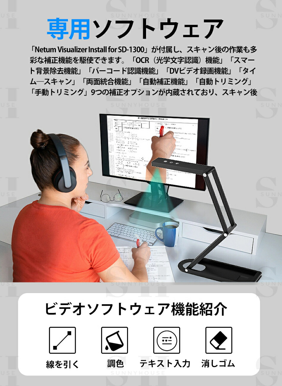 楽天市場】【2025新登場】 ドキュメントスキャナーSD-1300 折りたたみ