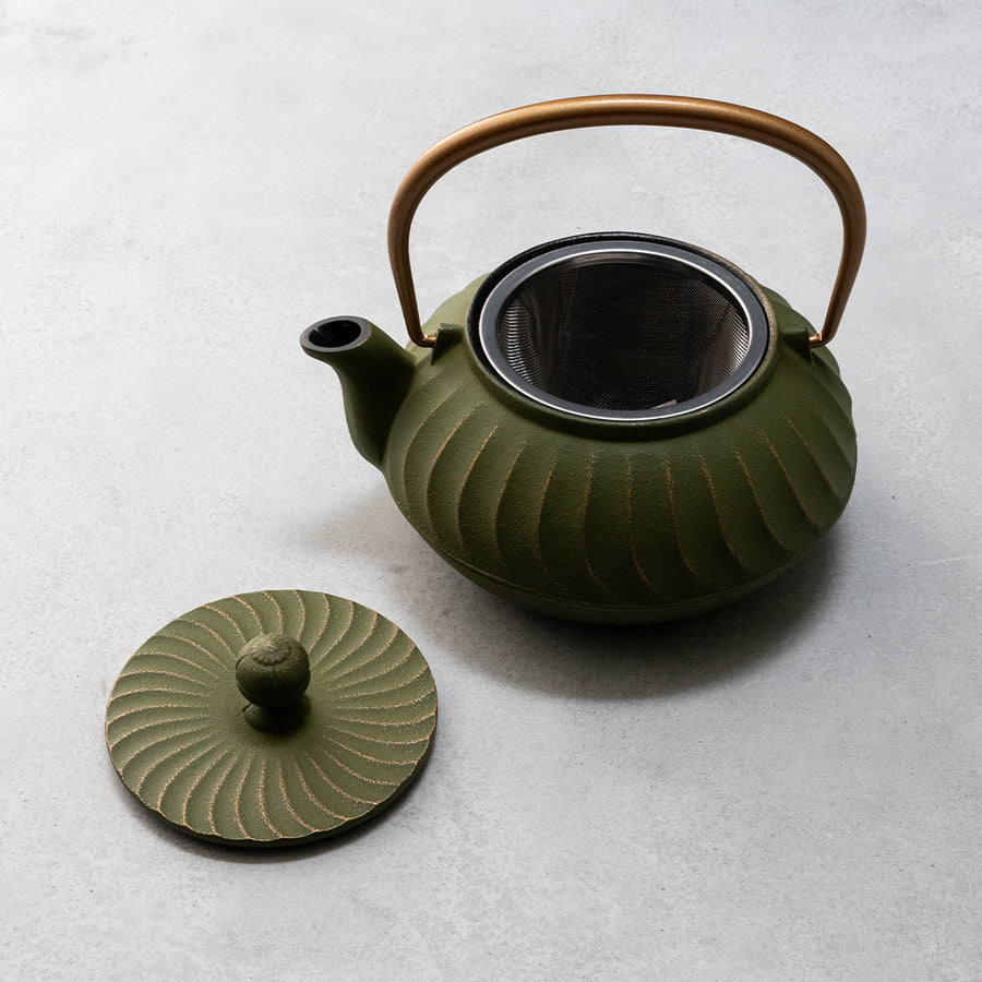 ガラス専門店｜南部鉄器｜岩鋳｜急須5型波 若草 – TSUCHI-YA