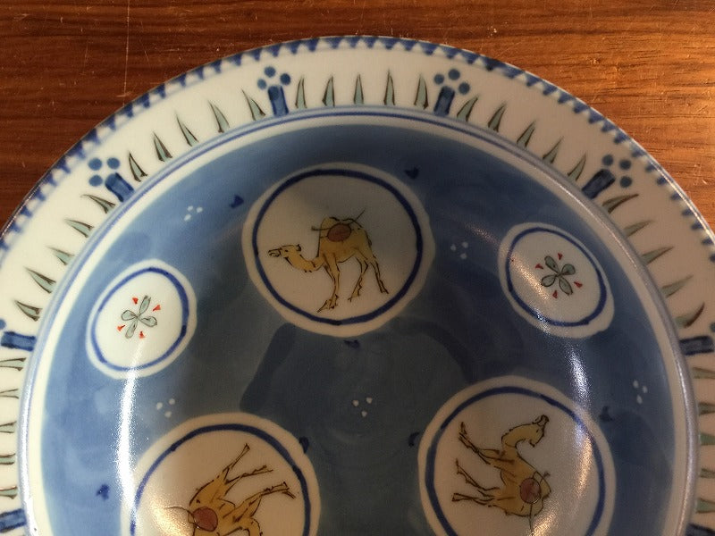 菓子鉢 窓絵ラクダ絵 肥前有田焼 吉田焼 谷鳳窯 宮崎祐輔 — 佐賀有田