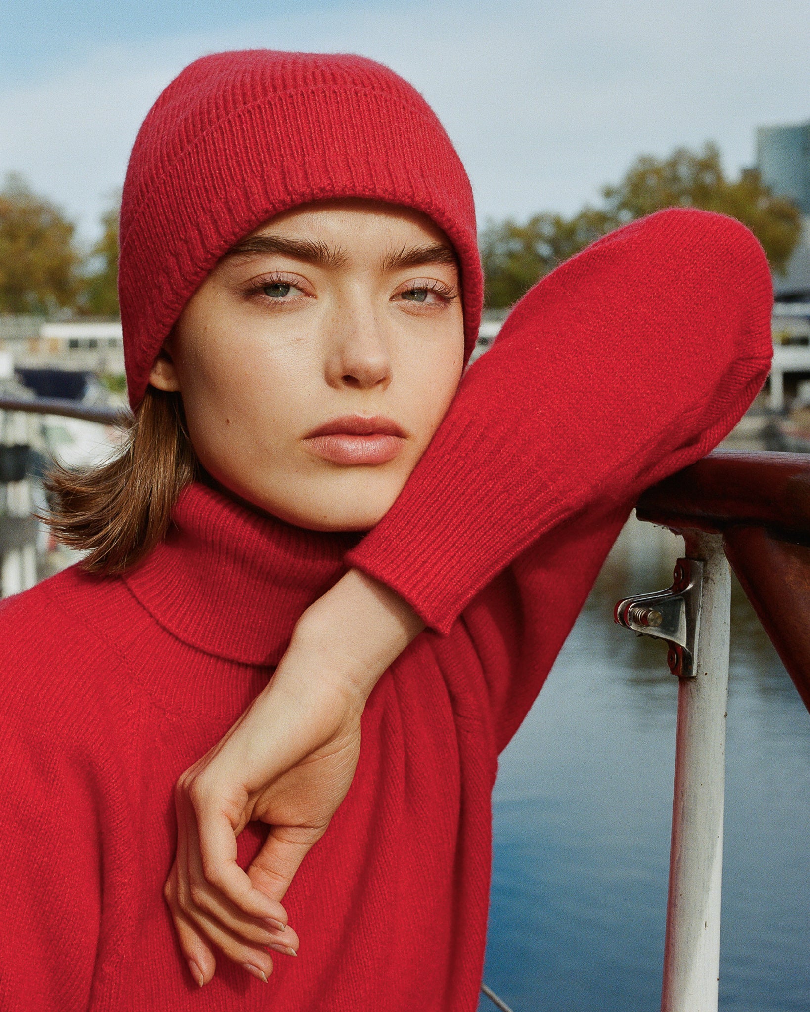 Women's black cashmere polo | Tricot