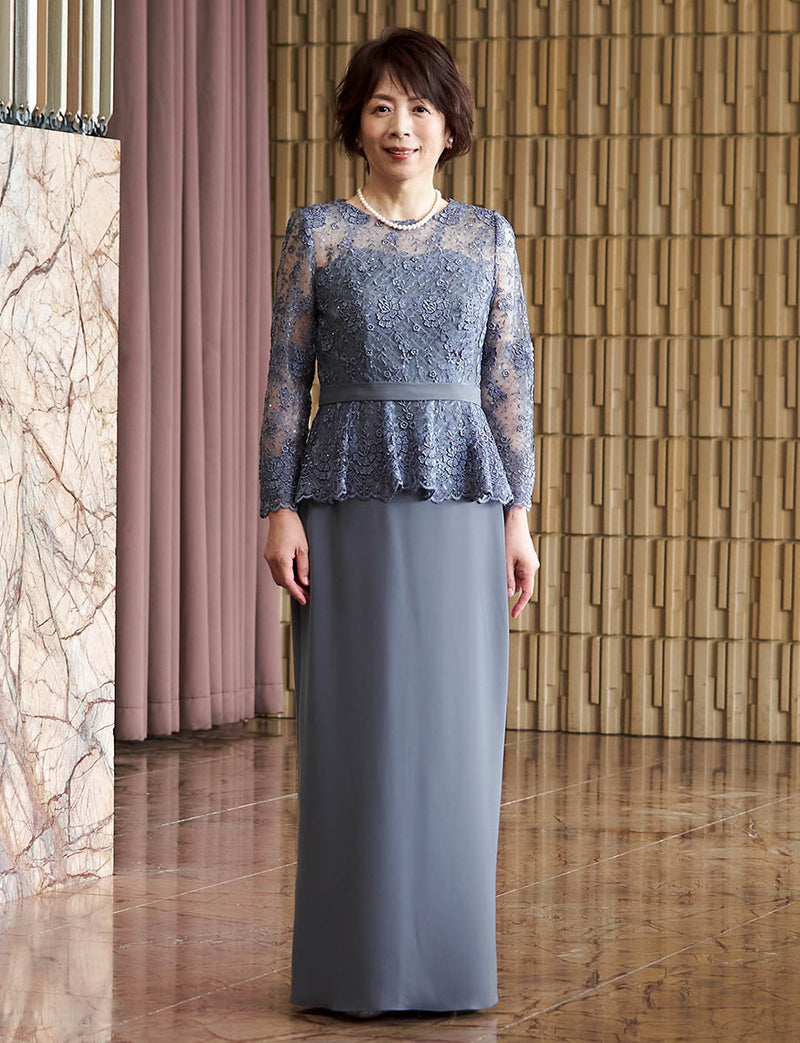 母親向け結婚式ドレス】シンプルで美しいロングドレス｜TWEED DRESS