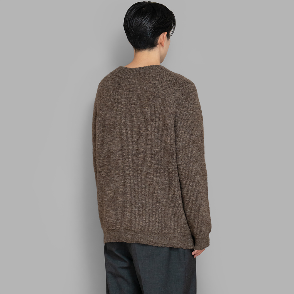 MITTAN / ウルグアイスラブNMウールセーター (茶杢) | twelve