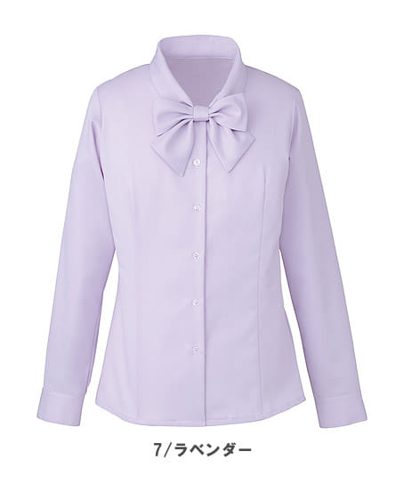 全4色】長袖リボンブラウス（ナチュラルストレッチ・吸汗 ・速乾 ・UV