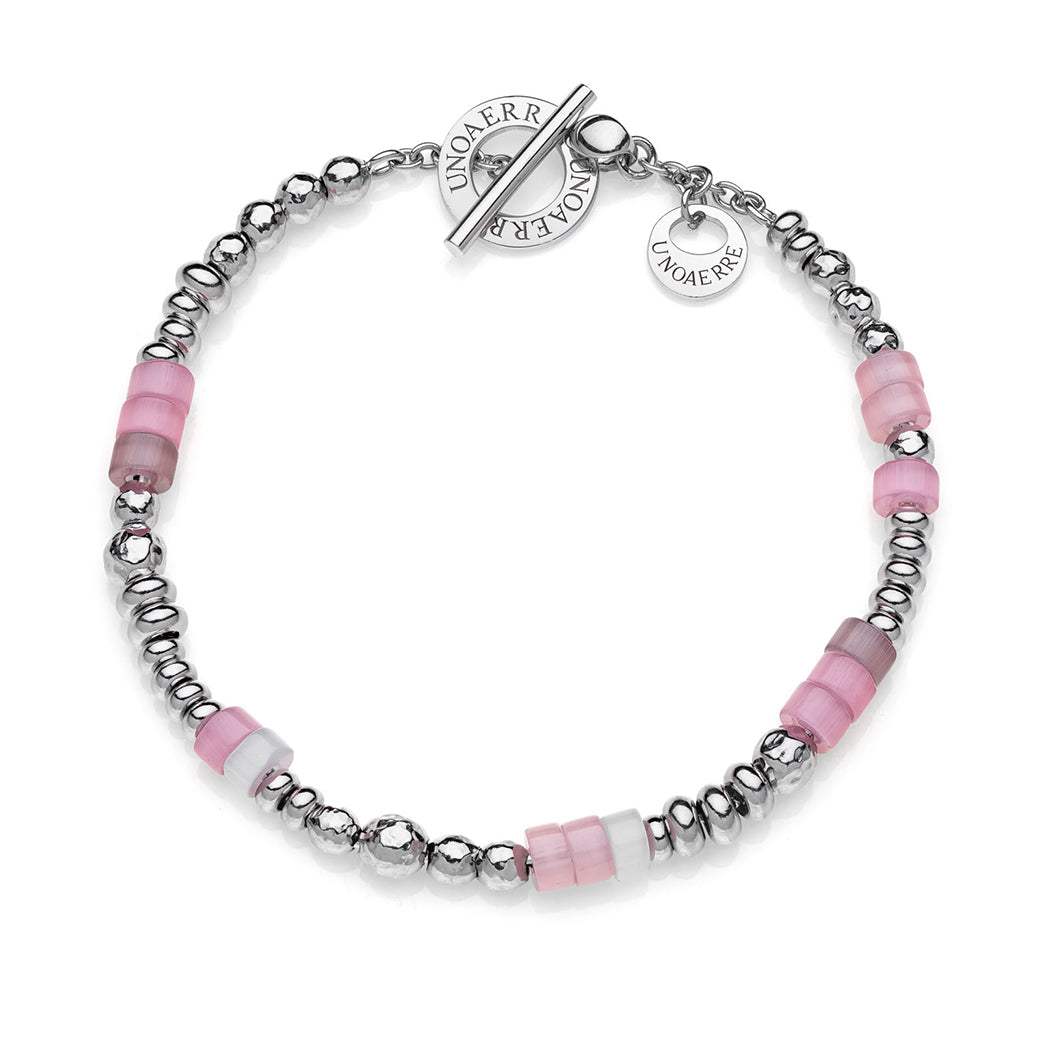SILVER 925 カラービーズブレスレット（ピンク）27067 | UNOAERRE