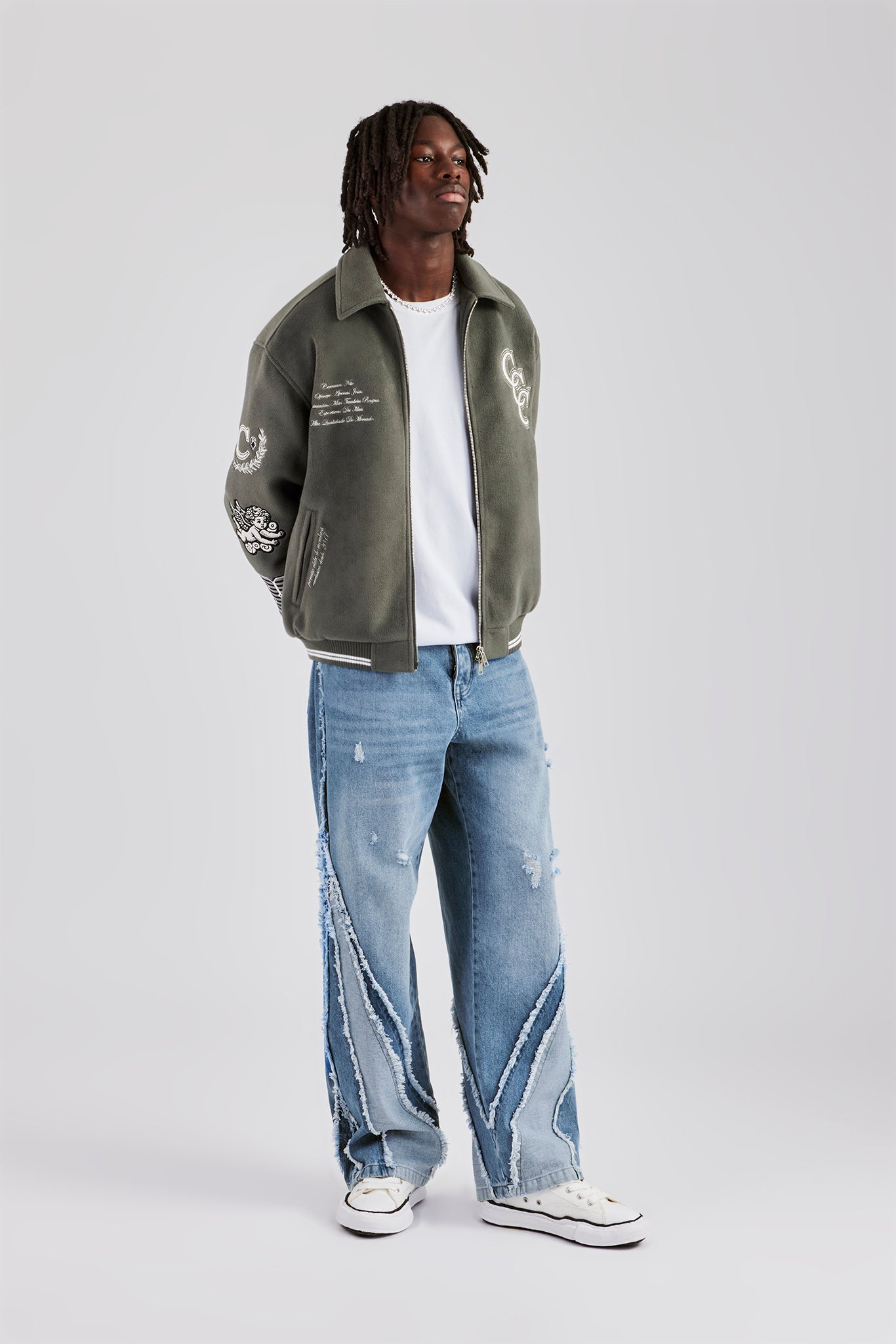 Baggy Spliced Raw Edge Jean | Mens Denim | Shop Denim Jeans at
